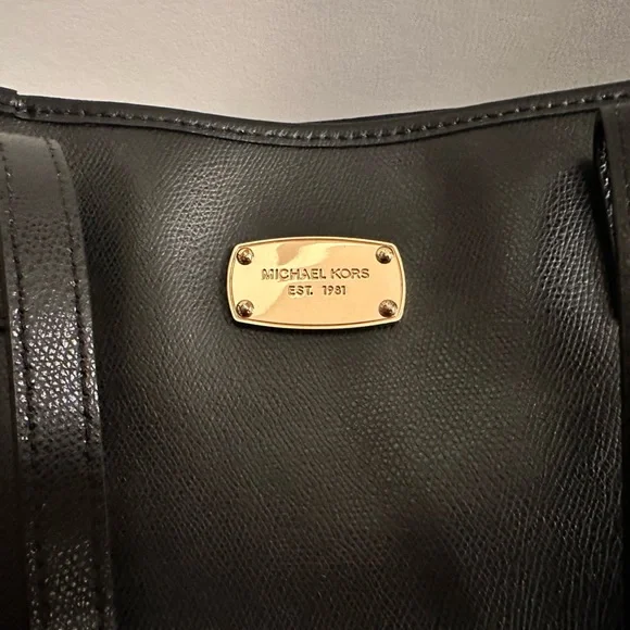 Michael Kors Black Leather Tote - Picture 4 of 6